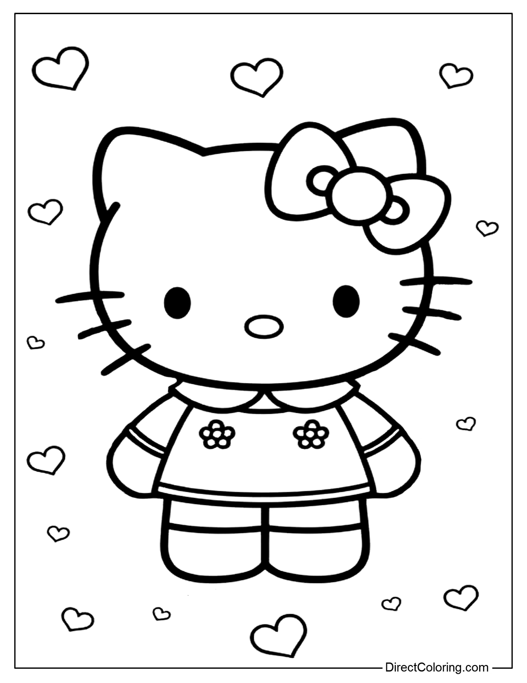 Lovely Hello Kitty Coloring Page